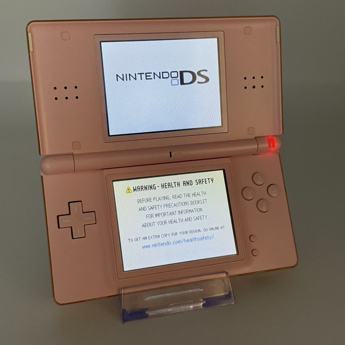 Nintendo DS Lite Coral Pink Console With Charger & Stylus Tested Region Free