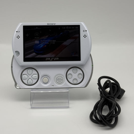 Sony PSP Go Pearl White Handheld Console 128GB w/Charger, New Battery - Tested0