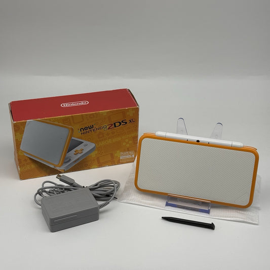 “new” Nintendo 2DS 3DS XL Console White Orange Console, Charger, Box - Tested0