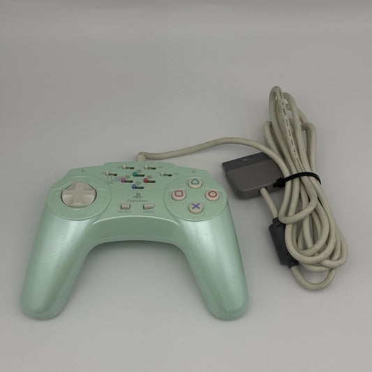 PS1 ASCII Sony PSX Playstation Turbo Fire Rapid Motion Turquoise Controller Rare0