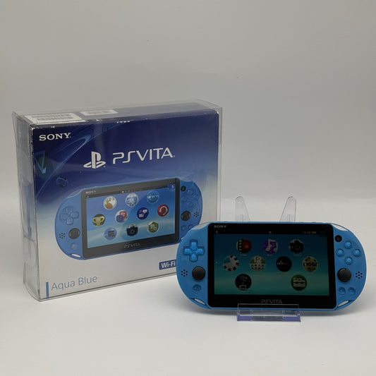 PS Vita PCH-2000 Console w/Box, Case, Charger Region Free Aqua Blue - Tested USA0