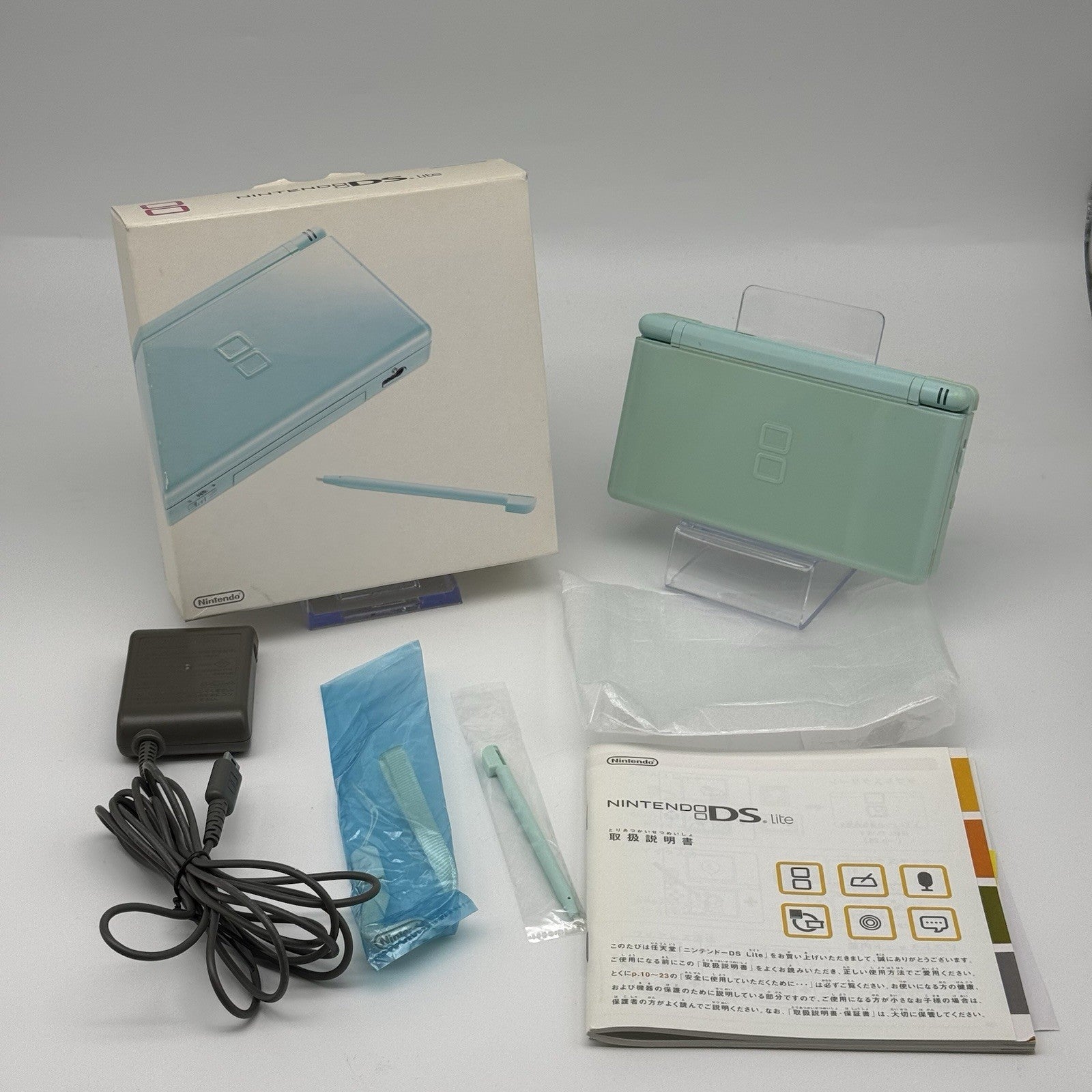 Nintendo DS Lite [Complete In Box CIB w/Manual] Ice Light Blue Console Tested0