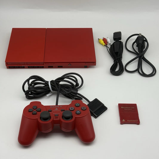 Sony PS2 Slim Cinnabar Red SCPH-90000 CR Console NTSC-J Region Free New Laser US0
