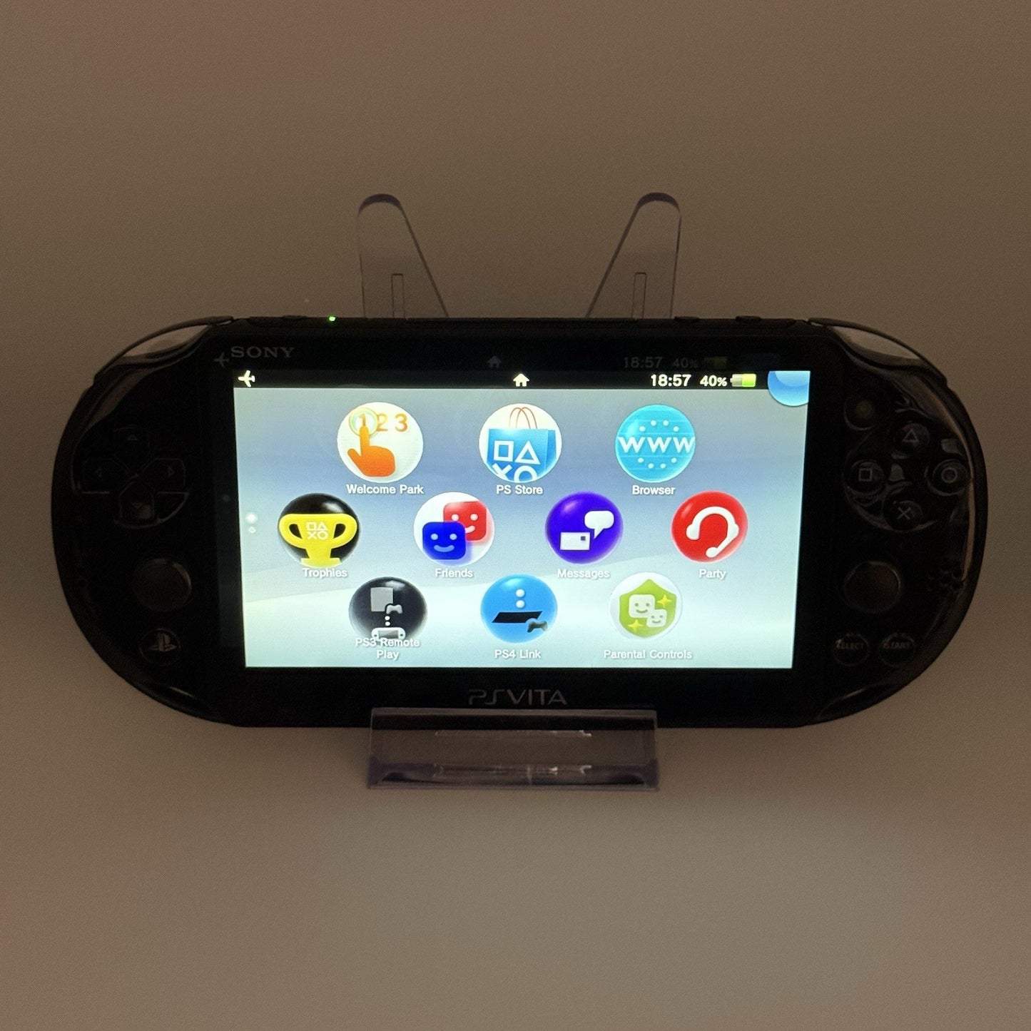 Sony PS Vita PCH-2000 Black Console, Charger, Crystal Case -Tested New Joysticks1