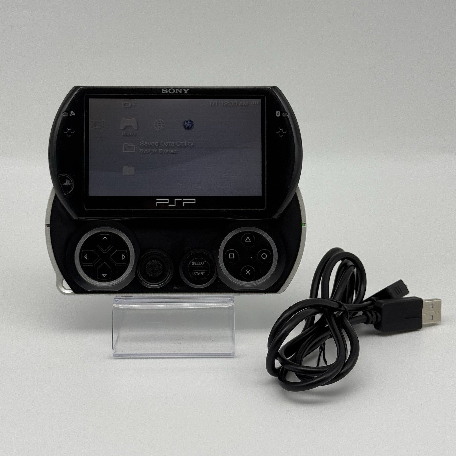 Sony PSP Go Piano Black Handheld Console 128GB w/Charger, New Screen - Tested0
