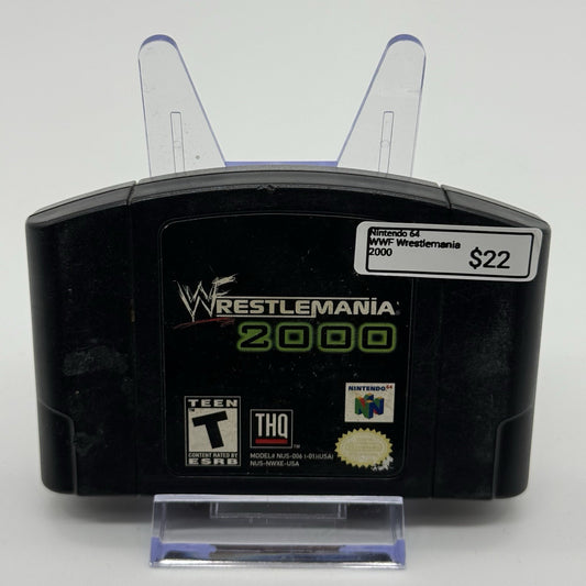 WWF Wrestlemania 2000 N64 Nintendo Cartridge Game Tested0