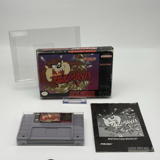 Taz-Mania (Super Nintendo SNES, 1993) Game CIB Complete in Box + Manual - Tested0
