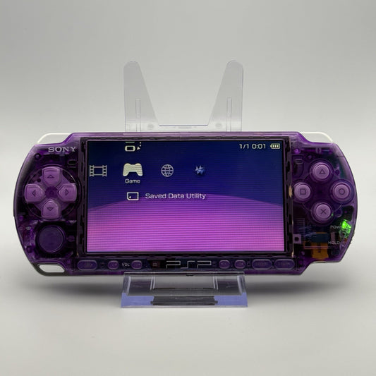 Sony PSP-3000 Playstation Portable Console Clear Purple w/Accessories - Tested0