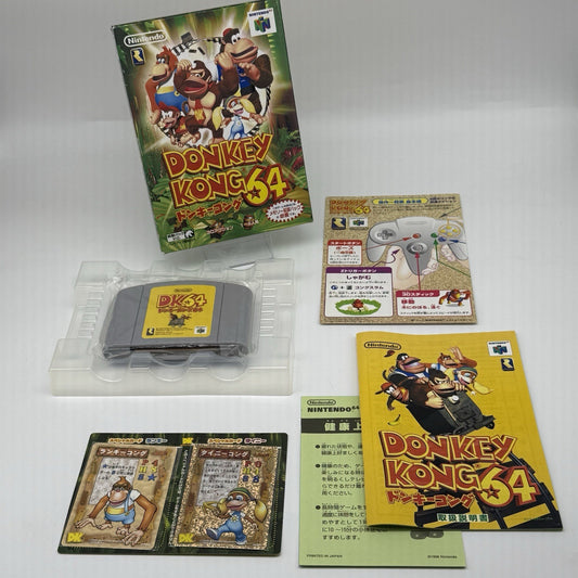 Donkey Kong 64 (JP Nintendo 64, 1999) Game CIB w/Trading Card Promos - US Seller0