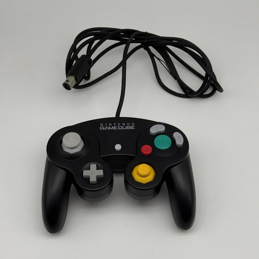 Official Nintendo GameCube Controller BLACK OEM Remote DOL-003 T2 Dot - Tested0