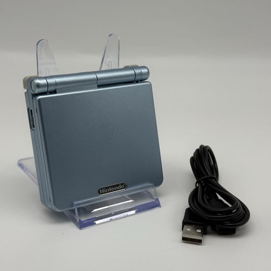 Nintendo Gameboy Advance GBA SP Pearl Blue Console AGS 001 w/Charger   Tested0