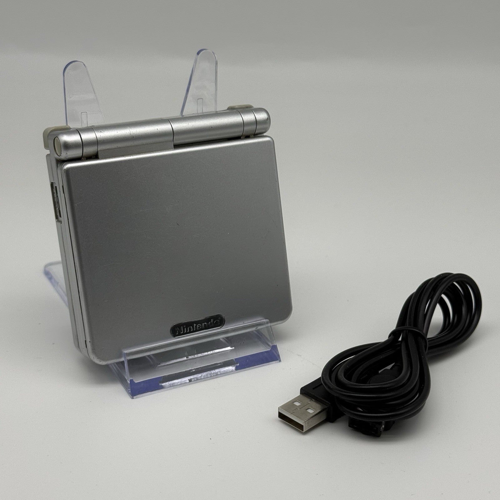 Nintendo Gameboy Advance GBA SP Silver Platinum Console AGS 001 w/Charger Tested0