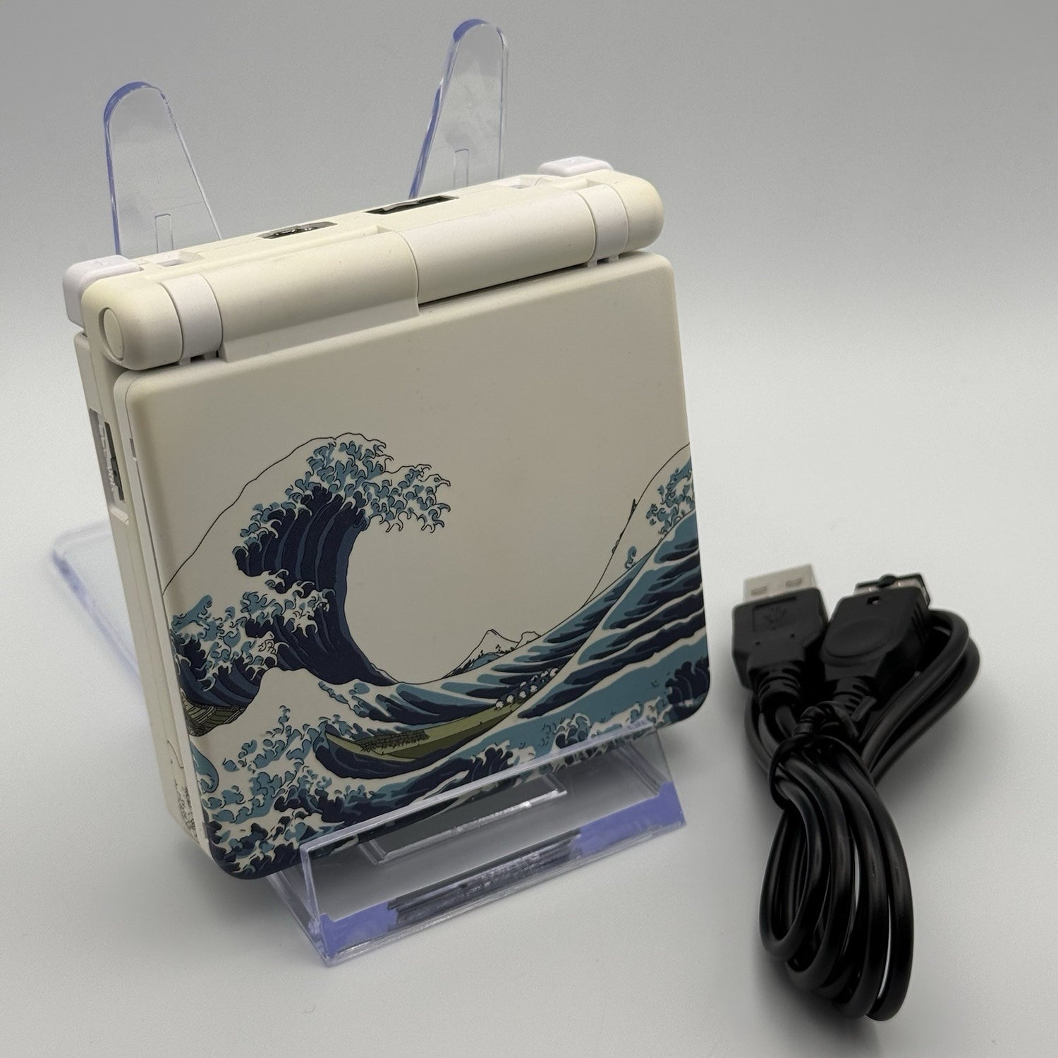 Nintendo Gameboy Advance SP GBA IPS V2 Backlight LCD Console - Great Wave White0