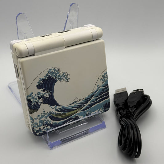 Nintendo Gameboy Advance SP GBA IPS V2 Backlight LCD Console - Great Wave White0