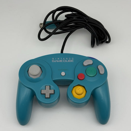 Official OEM Genuine Nintendo Gamecube Emerald Teal Blue Controller T3 Tested0