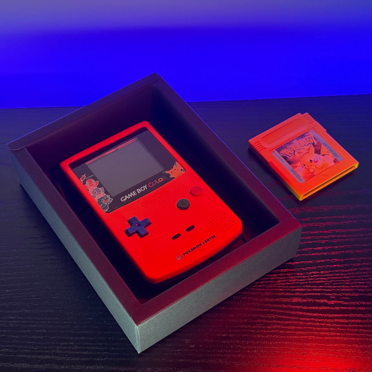 Custom Poké Center 3rd Anniversary Orange Game Boy Color GBC IPS Console