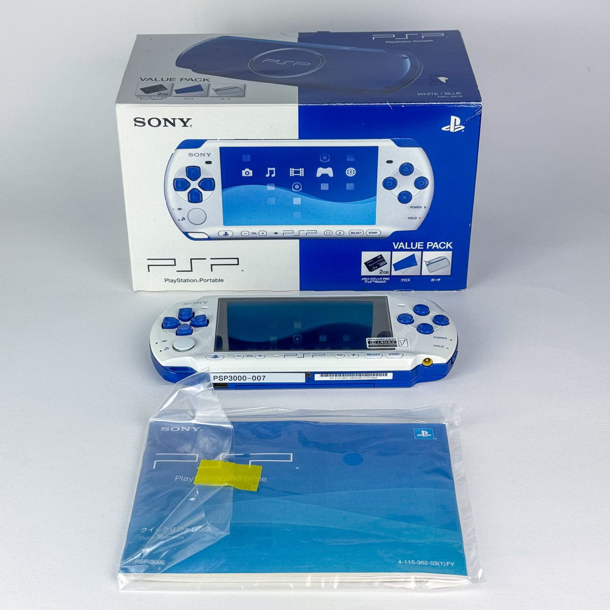PSP 3000 - White & Blue Console With Box