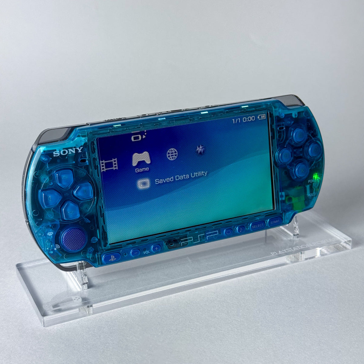 PSP 3000 - Clear Vibrant Blue Console